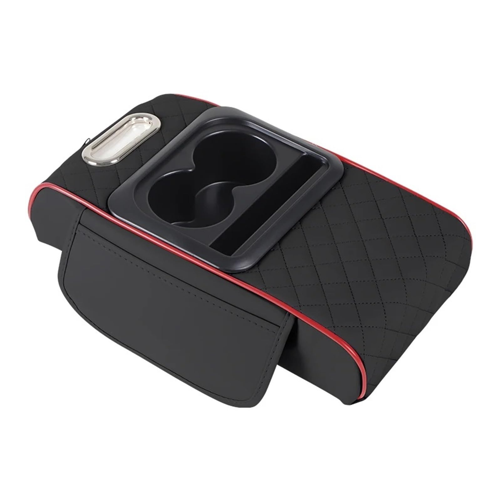 HIVZIVCCIK Armrest Storage Box Armrest Heightening Cushion With Storage Organizer Box Car Center Console Built-in Cup Holder Design Interior Accessories Center Console Organizer Tray(3)