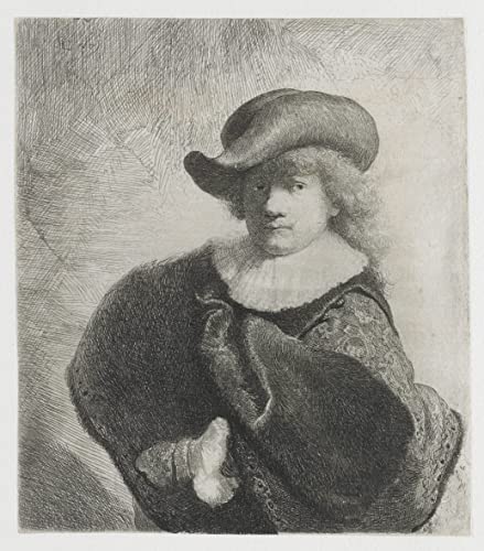 Affiche Rembrandt Van Rijn portrait de maître sur toile pour salon ou bureau élégant 60x90cm