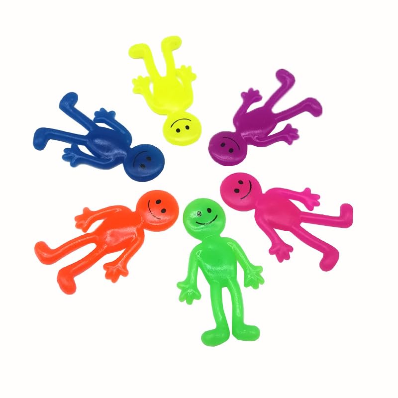 Stretchy bendable man assorted fun colors, a sticky, stretchable, slimy, gooey texture, toy for stress anxiety relief, great party favor, stocking stuffer (24)