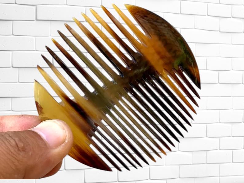 Image of SOFIYA CRAFT Handcrafted Buffalo Horn Comb with Fish Design - Natural, Anti-Static Hair Comb, Unique Gift for Her, Wedding or Mother's Day Gift