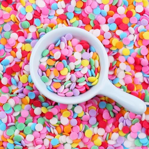 Bunte Konfetti Streusel (100g) - Essbare Regenbogen Runde Streusel für Kuchen Cupcakes Eis & Kekse Tortendeko für Geburtstag Halloween Weihnachten