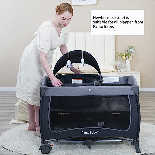 Pamo Babe Portable Bassinet And Play Space On-The-Go Baby Dome With Toys And Canopy #TOP2