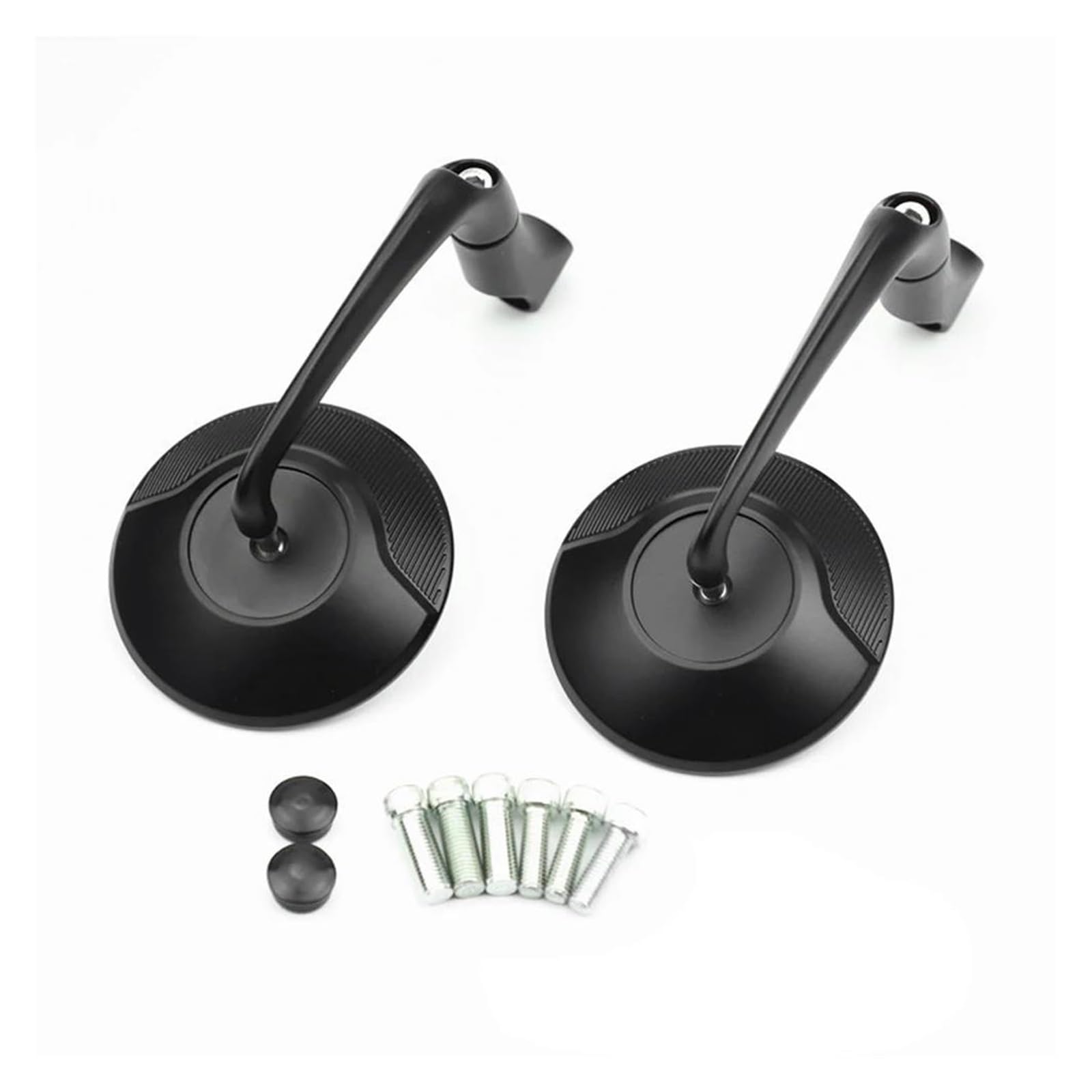 Rétroviseurs latéraux pour guidon Rétroviseurs Universels Pour Motos Rétroviseurs Latéraux Ronds Pour Royal Enfield Pour Continental GT Pour Interceptor 650(Noir)