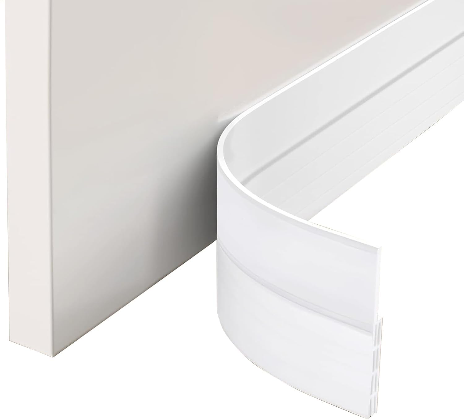 EXTSUD 2 Pack Adhesive Under Door Sweep Weather Stripping Soundproof Rubber Bottom Seal Strip Draft Stopper Draught Excluder, 100x5cm (White)