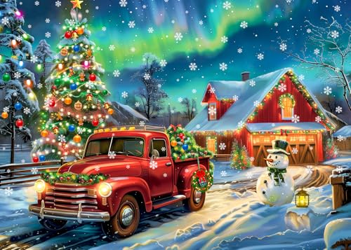 Rompecabezas de Navidad de 1000 piezas con diseño de Aurora Boreal para adultos