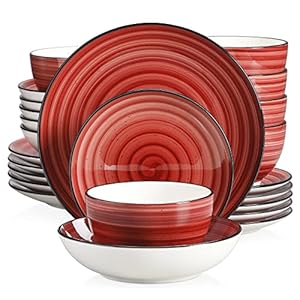 Vancasso, Bonbon Tafelservies van aardewerk, 24-delige set, handbeschilderd combiservies voor 6 personen, vintage look