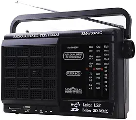 Rádio Portátil Motobras RM-PU32AC 7 Faixas Preto
