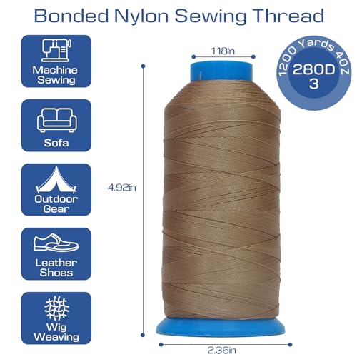 Hilo de Nylon 66 para Coser 280D/3 #92 T90 1200 Yardas miniatura 2