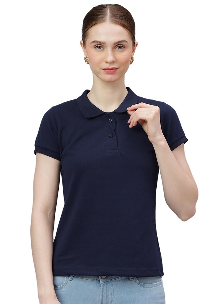 Wear Your Opinion Womens Polo Collar Neck T-Shirt Top (Design: Solid)