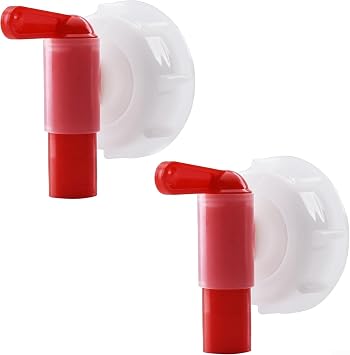 DN61 61mm Gardening Plant Nutrient Solution Tap Red and White Plastic Tap for 15-60 Liter Tanks Precise Dispensing 2pcs