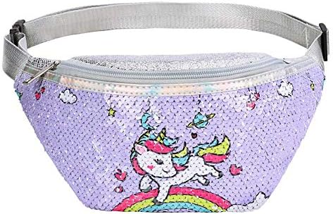 Glitter Sequins Fanny Pack Waist Pack Unicorn Sling Crossbody Bag...