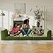 SOFA-IN-BOX Modular loveseat with Ottoman, L-Shape Boneless Couch, Customizable Sectional Couch, Free Combination Design Sleeper Sofa, Sage Meadow