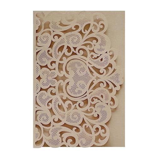 Invitaciones de boda florales caladas ordinarYone de alta gama con solapa estilo encaje