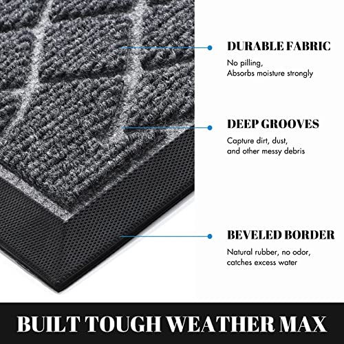 Yimobra Outdoor Door Mat, Heavy Duty Water Absorbent Mud Resistant Easy Clean Entry Outdoor Mats,Non Slip Backing - Image 2