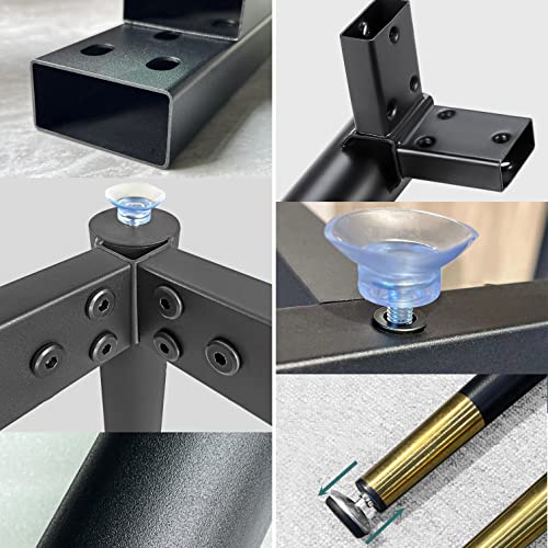 Pieds de table en métal style industriel violet avec ventouses de fixation - 6
