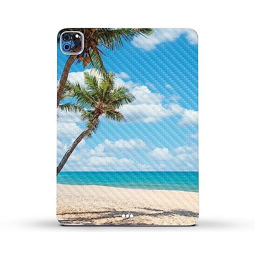 Image of MightySkins Carbon Fiber Skin Compatible with Apple iPad Pro 11 inch M2 4th Gen (2022) Full Wrap Kit - Palm Beach | Protective, Durable Textured Carbon Fiber Finish | Easy to Apply | Made in The USA
