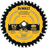 DEWALT Circular Saw Blade, 7 1/4 Inch, 40 Tooth, Wood Cutting (DWA171440)