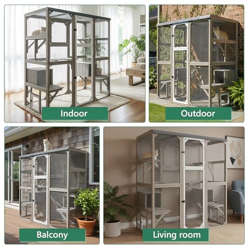 Image of Outdoor Cat Enclosure, Walk-in Catio with Window Access