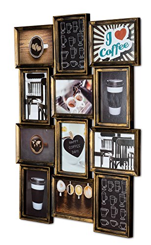 levandeo Bilderrahmen Collage 54x72cm 12 Fotos 13x18cm Kupfer Schwarz...
