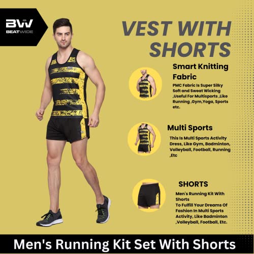 Image of Men's 100% Polyester Sublimation Printed Athletic Running Vest | Lightweight Sports Costume for Gym, Jogging & Training