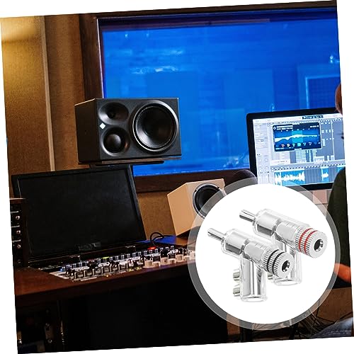 Conectores banana ángulo recto evitan dobles de cables en terminal audio 5