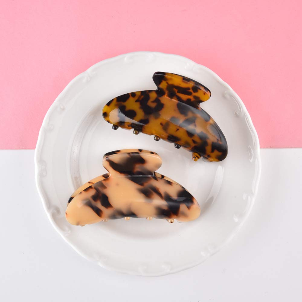 Amazon.com : 2PCS Acetate Hair Claw Banana Clips Tortoise  display picture 3