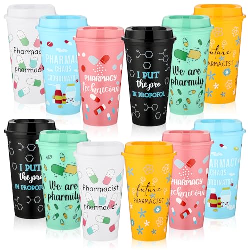 SiliFine 12 Pcs Pharmacy Week Gifts Bulk 16 oz Pharmacist Tumblers Gifts