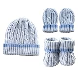 Cableknit Hat, Mitten & Booties Gift Set