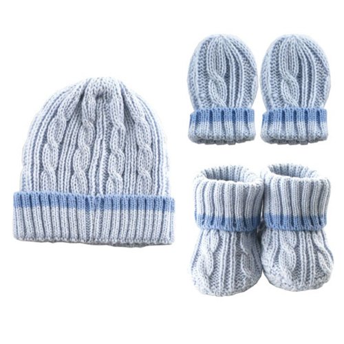 Cableknit Hat, Mitten & Booties Gift Set