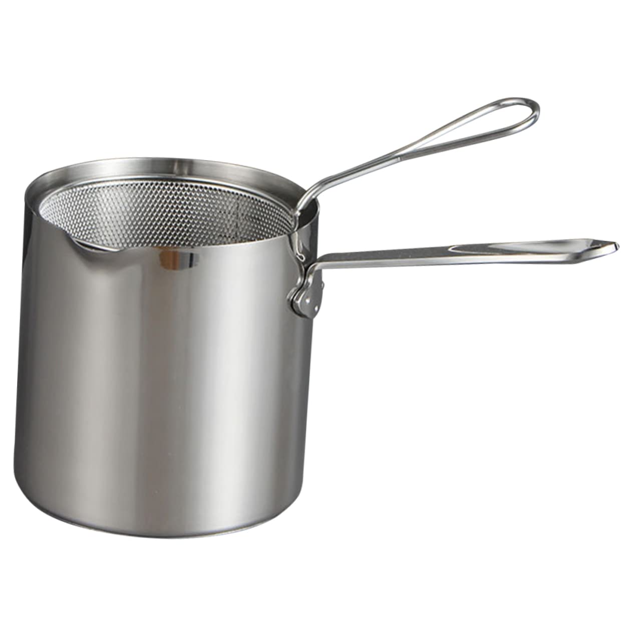 VINTORKY Stainless Steel Fryer Frying Basket Handle Kitchen Fry Pot Easy Cleaning Design