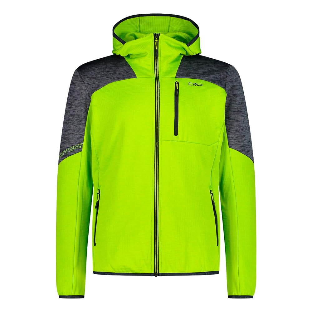CMP Men's Grid Tech Fleece Jacket with Fixed Hood Jacket