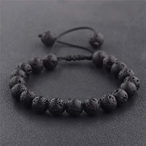 Bijoux en pierre naturelle volcanique élastique fait main pour étudiant de mode