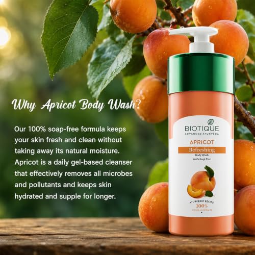 Biotique Bio Apricot Refreshing Body Wash 800ml - Image 5