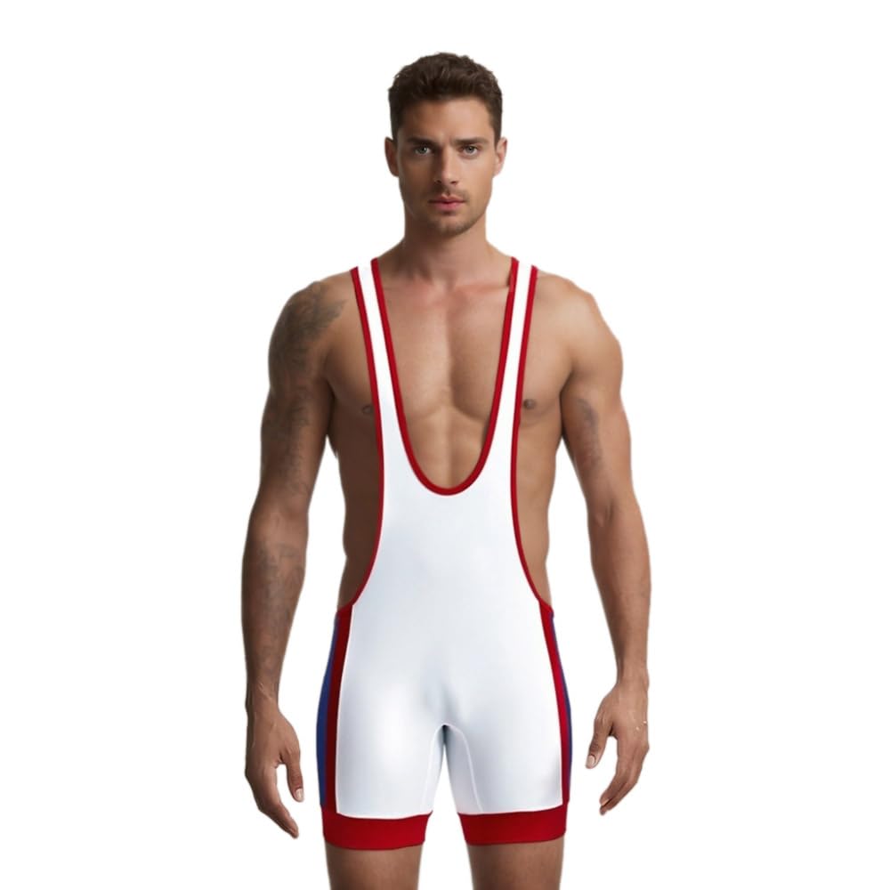 DLSMDOUS Men's Wrestling Undershirts Sleeveless Sports Supporters Wrestling Uniform Sports Bodysuit Jumpsuits For Fun, S — image 1