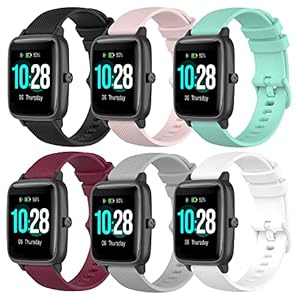 6-Pack Silicone Bands Compatible with YAMAY SW020 SW021 SW023 ID205 ID205L ID205U Smart Watch Band, Replacement Quick…