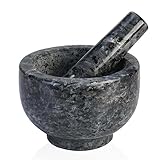 Koville Luxury Norway Granite Mortar and Pestle Set, Grinder Bowl for Guacamole, Salsa, Pill Crusher