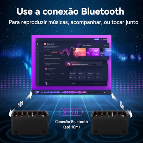 VEDO Mini Guitarra Baixo Amplificador Multi-Purpose, Multi-Efeitos, Delay, Reverb, Echo, Flanger, Co