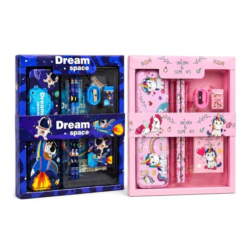 Image of Toy Imagine Pack of 12 Stationery Set Return Gifts for Boys & Girls 12 Pencil Box,24 Designer Pencil,12 Ruler,12 Eraser,12 Sharpener,12 Crayon Sets(6 Colours in Each) Birthday Gift for Kids Age 3-12