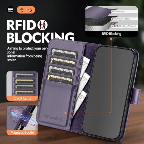 BoxCastle for iPhone 12/12 Pro Wallet Case with Card Holder,Purple by BoxCastle - Used condition - Image 2