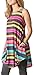 Risesun Women's Sleeveless Striped Lightweight Tunic Top Pocket Stretch Swing Tank Dress(Fuchsia,M)