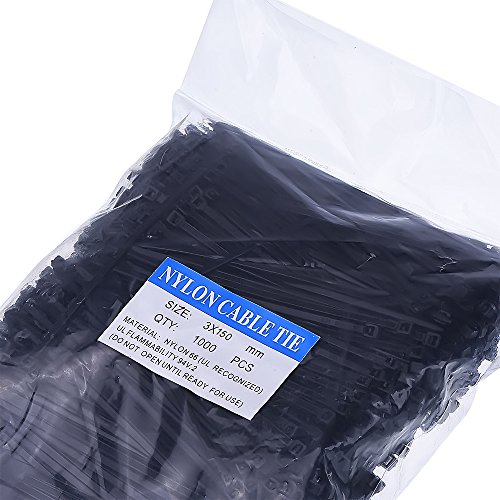 Outus 6 Inch Nylon Cable Ties Zip Ties Self-Locking, 1000 Pack #TOP4