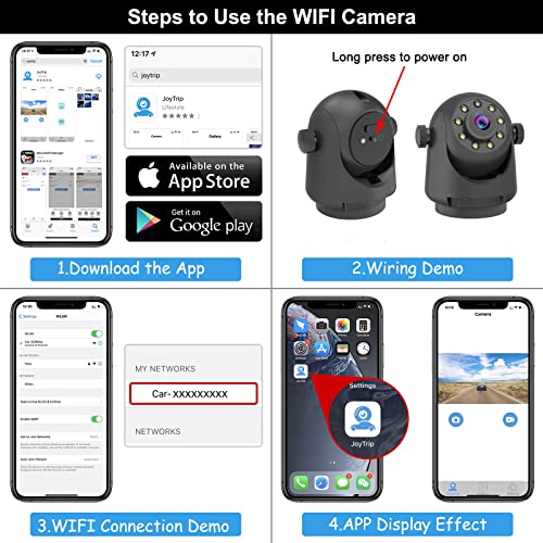 Wifi Magnetic Hitch Wireless Backup Camera, Yeoizo Back Up Front/Rear View Reverse Camera Night Vision Rechargeable Battery, Easy For Hitching Horse Gooseneck Boat Travel Trailer Rv For Iphone Android #TOP5