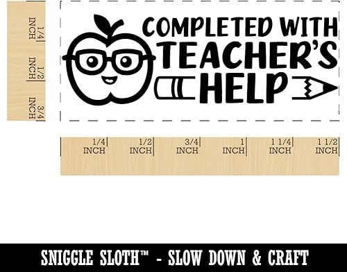 Miniatura 2 de Sello de goma autoentintado con ayuda del profesor, estudiante, escuela, sello de tinta autoentintado  1-12 pulgadas pequeño  tinta morada