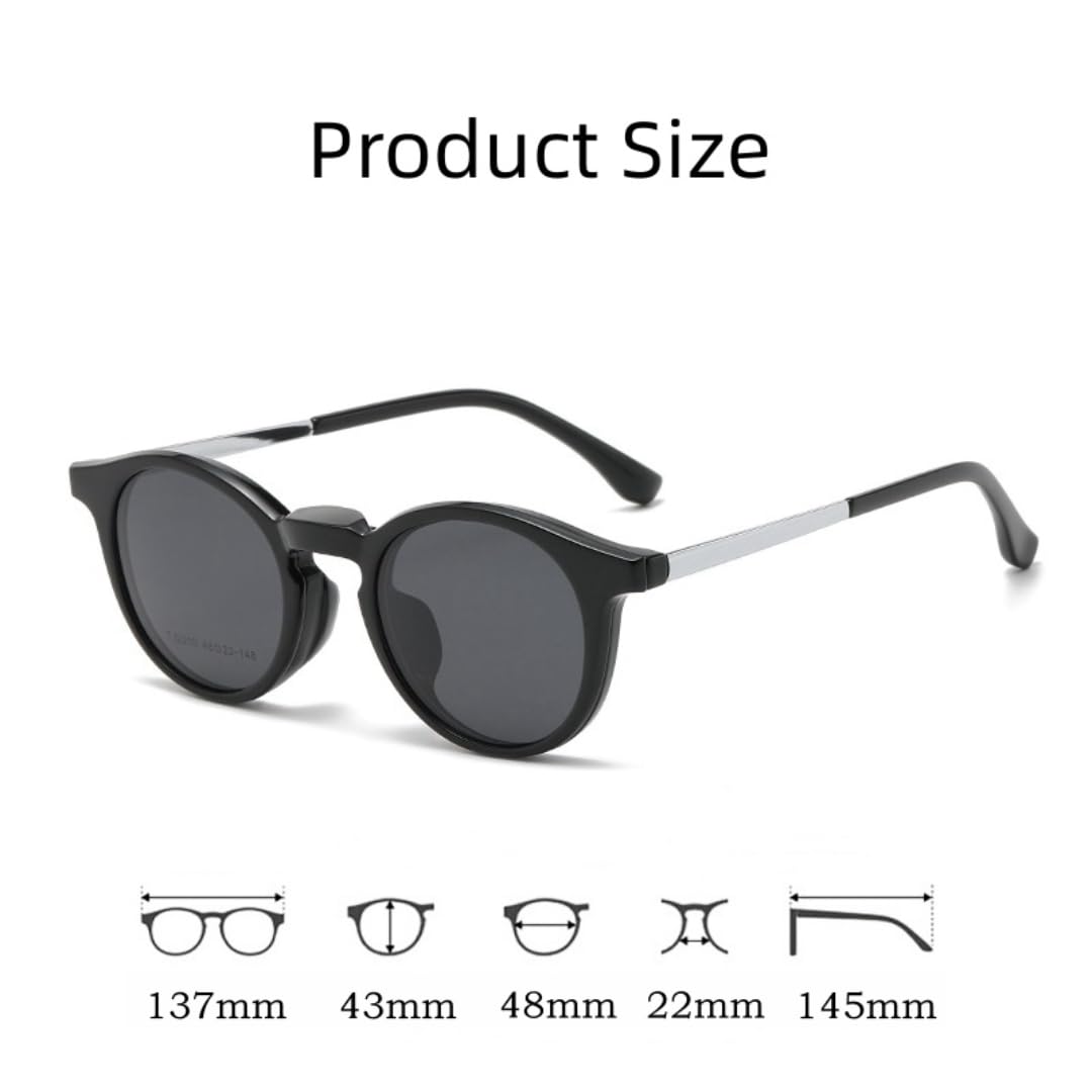 Ultralekkie, okrągłe, magnetyczne okulary przeciwsłoneczne Tr90 w stylu retro dla mężczyzn i kobiet