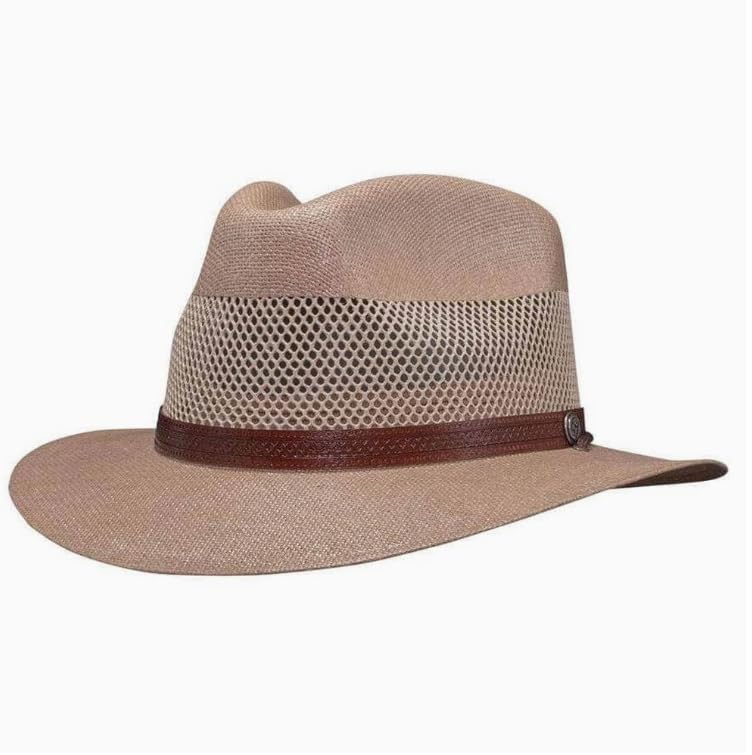 Image of American Hat Makers Milan Straw Fedora - Outdoor Summer Golf and Beach Hat for Men and Women - Wide Brim for UV Protection