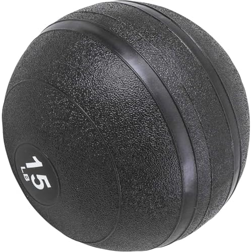 Greenvelly 15lbs Slam Medicine Ball, Textured Surfacet Slam Balls for Exercise, Grip Dead Weight Balls for Strength and Conditioning Exercises, Cardio and Core Workouts, Cross Training