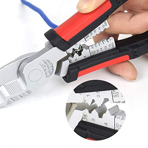 Wire Cutters, Heavy Duty Wire Cutter With Wire Stripper/Crimper/Cutter Function Plier Newacalox (Gray) #TOP5