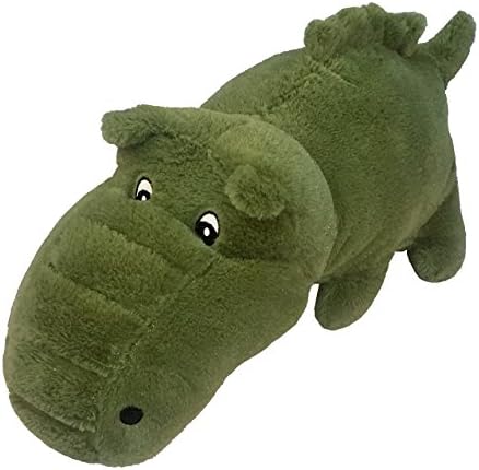 Petlou Durable Plush Dog and Cat Toys with Multi-Squeaks and Crinkle Paper .17-Inch Alligator Green image 3