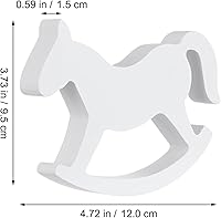 Vista 3 de ULTNICE Pequeño caballo mecedora de madera juguetes para niños - blanco