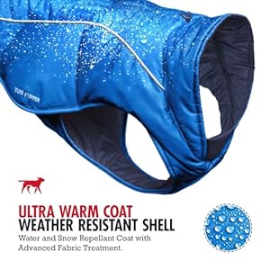 Tuff Pupper Insulated Winter Dog Coat | Waterproof Against Snow & Rain | Premium Padded Cold Weather Jacket | Reflective for Safety | Zipper Opening for Harness | Adjustable Sizing (Blue/XS) Tuff Pupper Insulated Winter Dog Coat Waterproof Against Snow Rain Premium Padded Cold Weather Jacket Reflective for Safety Zipper Opening for Harness Adjustable Sizing BlueXS